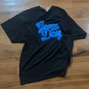 Black T-Shirt with Blue 'Game Day' Design